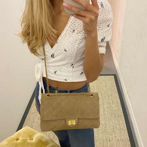 CHANEL Handbags - SOLD Chanel Beige Iridescent Caviar Reissue